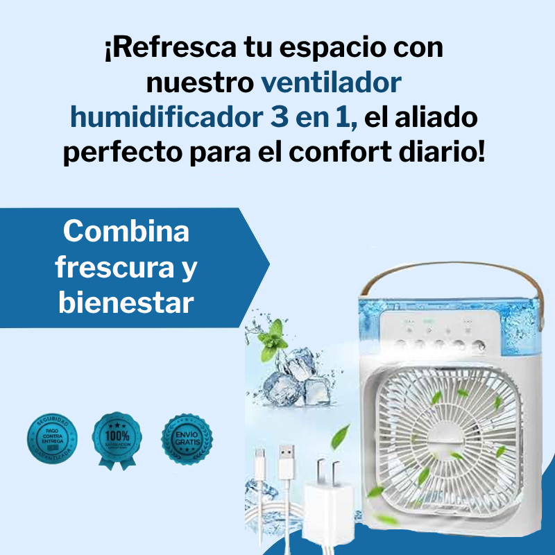 Ventilador humidificador 3 en 1