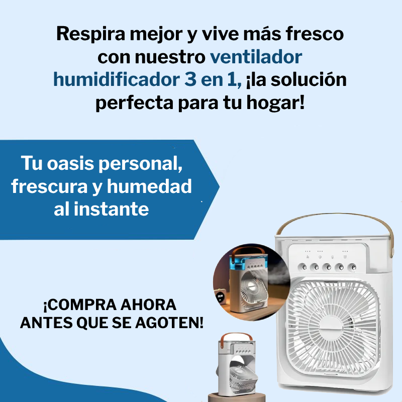 Ventilador humidificador 3 en 1