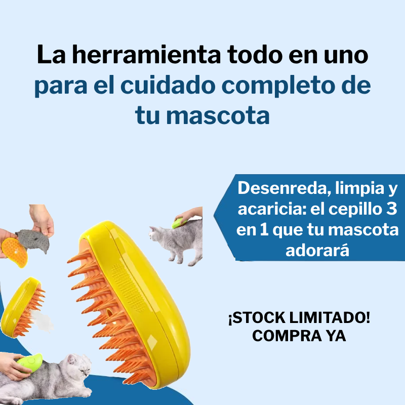 Cepillo Multifuncional para Mascotas 3 en 1