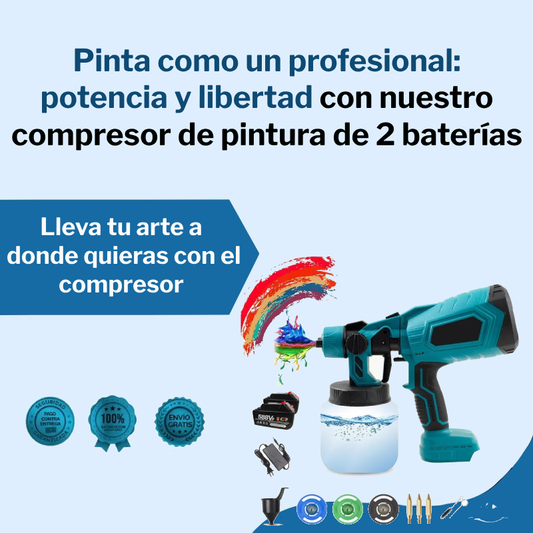 Compresor de pintura profesional de 2 baterías